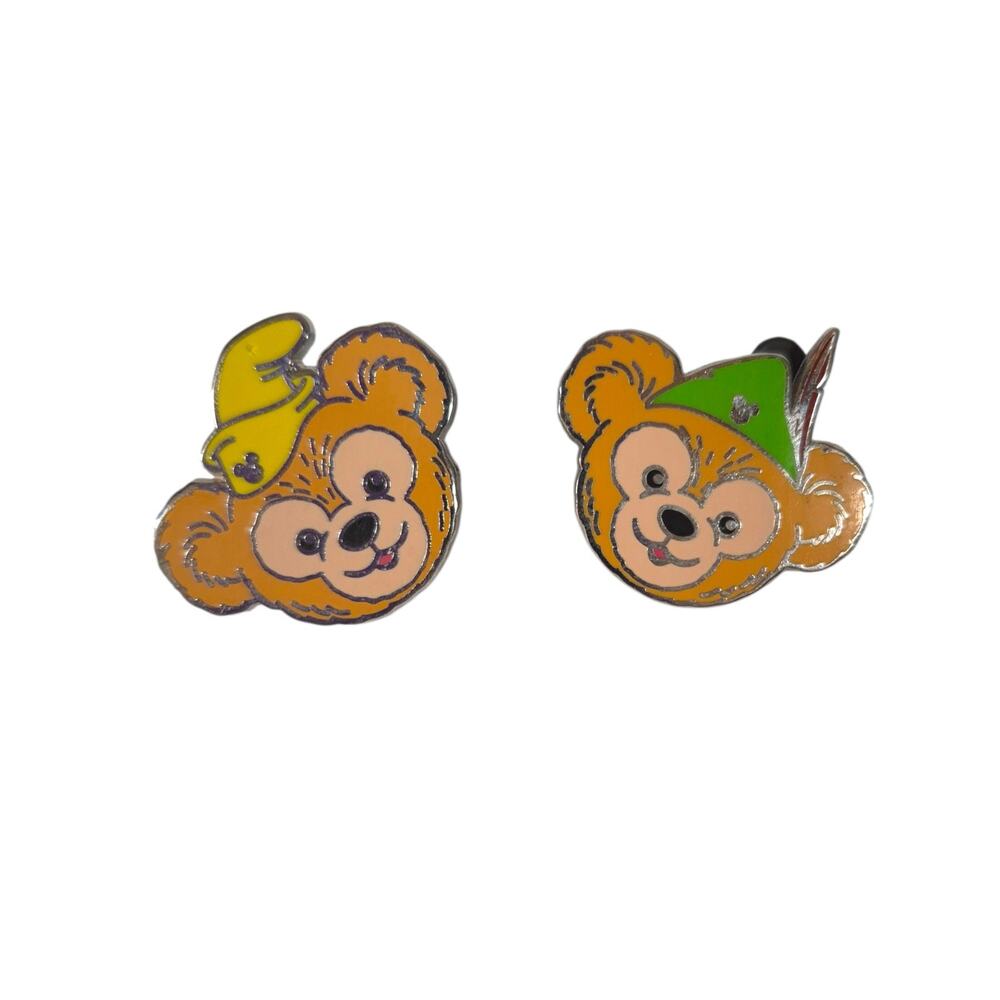 Duffy Hidden Mickey Set of 2 Pins Disney Pin Trading Yellow Green Authentic